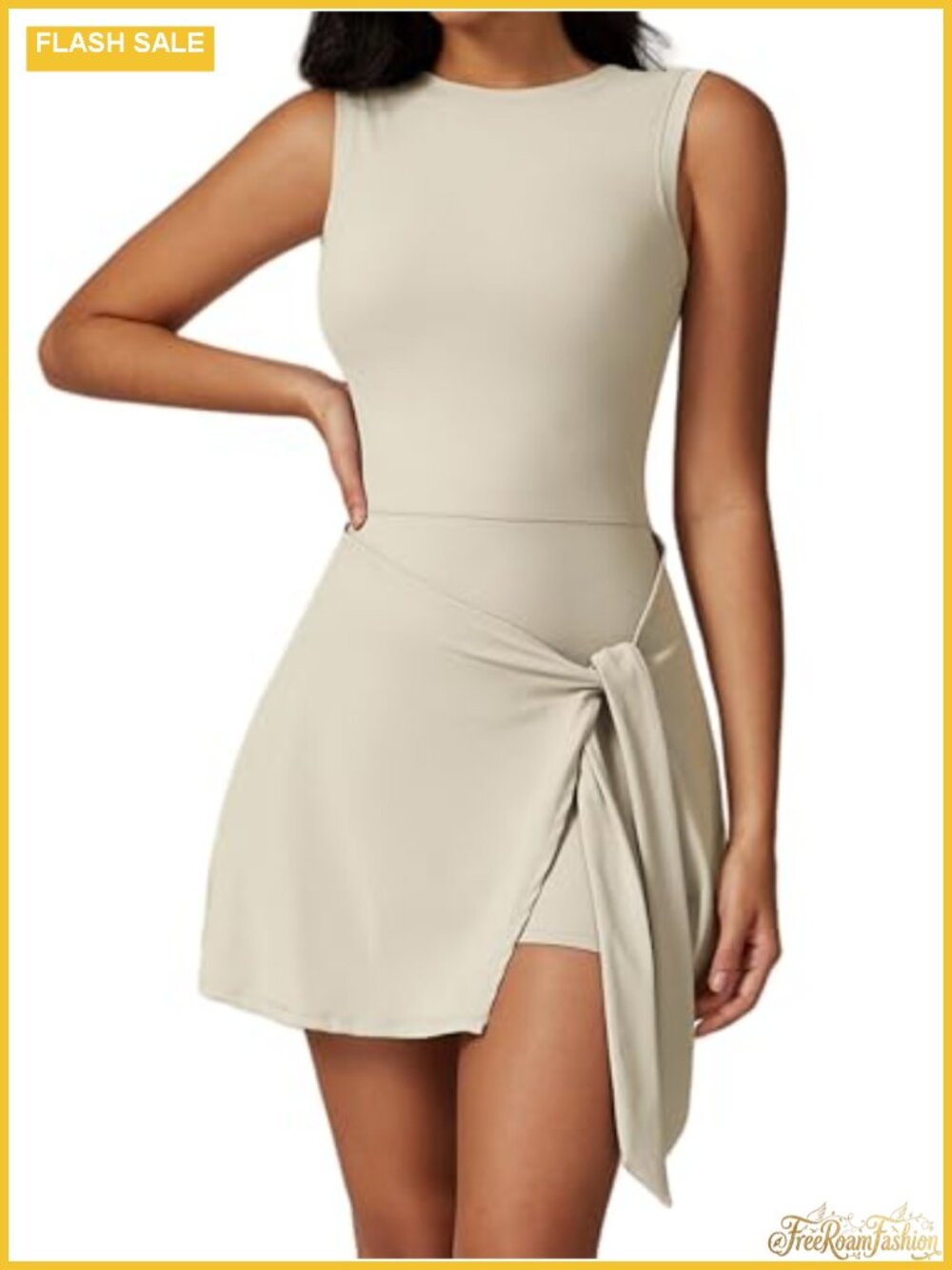 Tennis Dress for Women with Built-in Shorts, Athletic Sleeveless Golf Dress